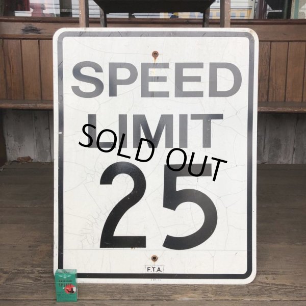 画像1: Vintage Road Sign SPEED LIMIT 25 (T230) (1)