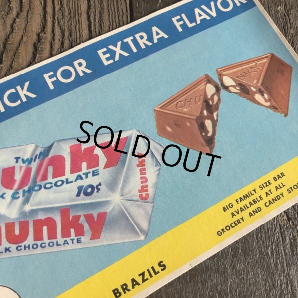 画像5: 1960s Vintage Advertising Store Decals Sign Chunky Chocolate Bar (T236) (5)