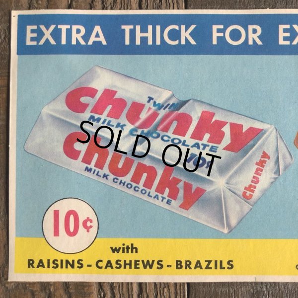 画像4: 1960s Vintage Advertising Store Decals Sign Chunky Chocolate Bar (T236) (4)