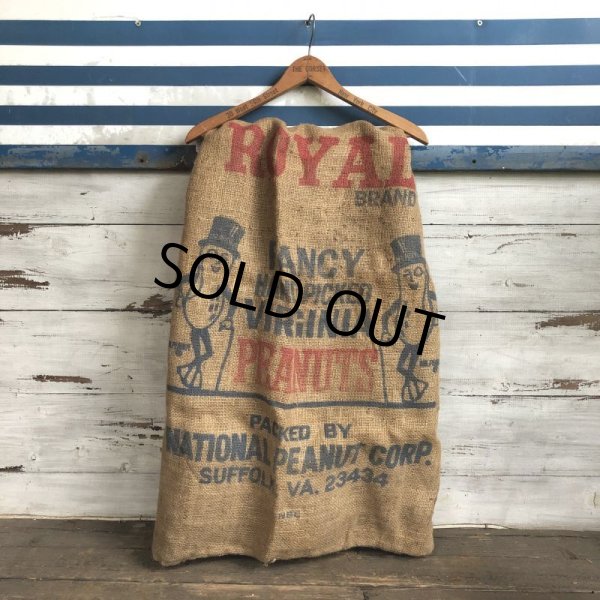 画像1: Vintage Planters Mr. Peanut Burlap Bag (T269) (1)