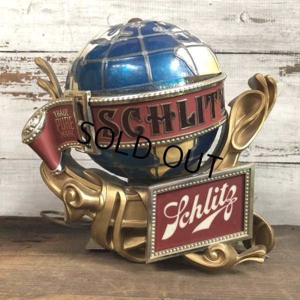 画像2: Vintage 70s Schlitz Beer Spinning Globe Motion Lighted Sign (T271) (2)