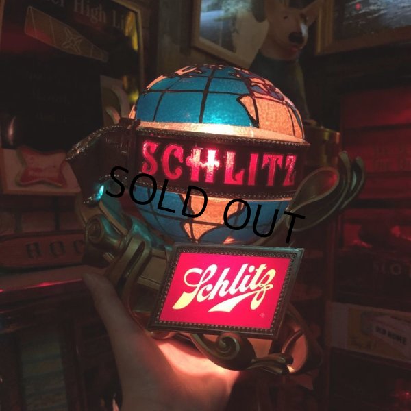 画像1: Vintage 70s Schlitz Beer Spinning Globe Motion Lighted Sign (T271) (1)