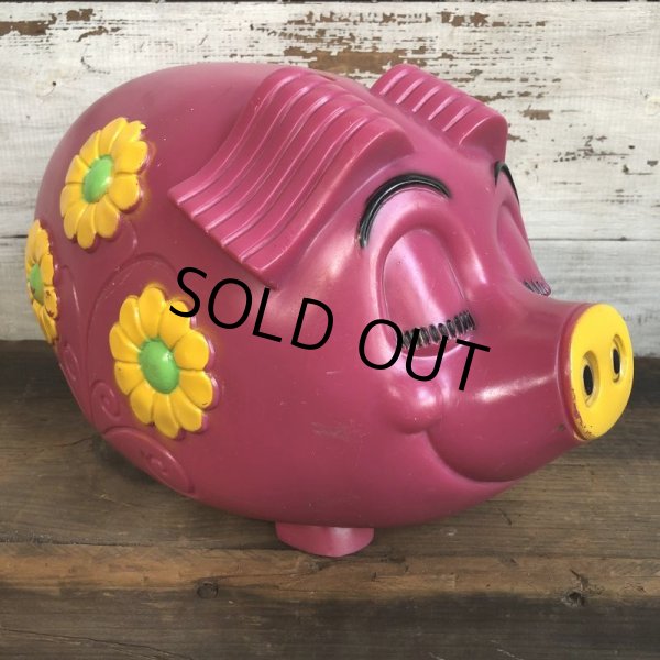 画像1: 70s Vintage Psychedelic Hippi Pig Piggy Bank BIG SIZE (T285) (1)