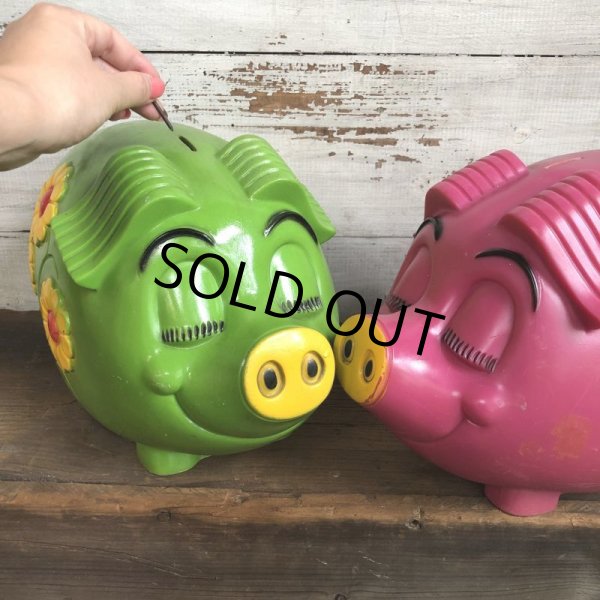 画像8: 70s Vintage Psychedelic Hippi Pig Piggy Bank BIG SIZE (T284) (8)