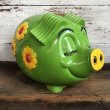 画像1: 70s Vintage Psychedelic Hippi Pig Piggy Bank BIG SIZE (T284) (1)