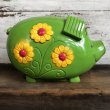 画像2: 70s Vintage Psychedelic Hippi Pig Piggy Bank BIG SIZE (T284) (2)