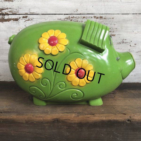 画像2: 70s Vintage Psychedelic Hippi Pig Piggy Bank BIG SIZE (T284) (2)