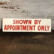 画像1: Vintage Sign SHOWN BY APPOINTMENT ONLY (T289) (1)