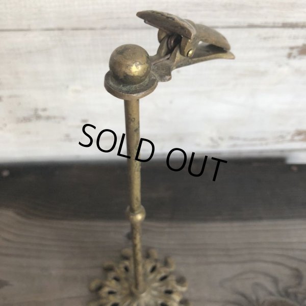 画像9: Vintage Brass Gloved Hand Clip Stand JAPAN (T294) (9)