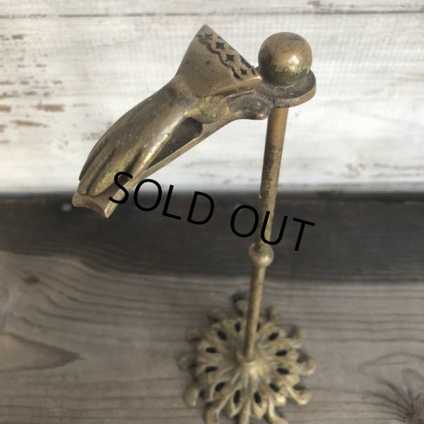 画像10: Vintage Brass Gloved Hand Clip Stand JAPAN (T294) (10)