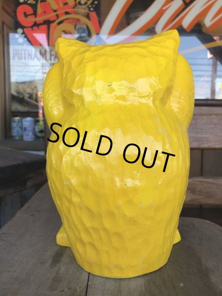 画像3: Vintage BDS Plastic Bank Psychedelic Hippie Owl Yellow (T331)  (3)