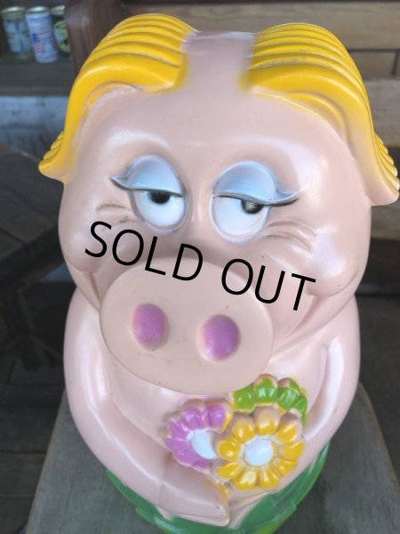 画像11: Vintage My toy Inc Plastic Coin Bank Lady Piggy (T337)  (11)