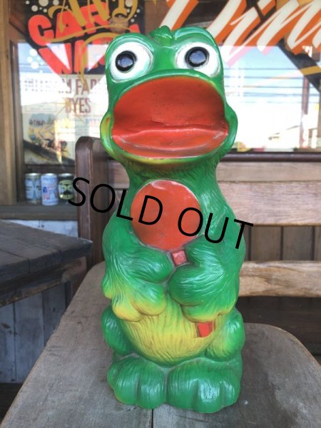 画像1: Vintage Psychedelic Hippie Frog Piggy Bank Green (T323)  (1)