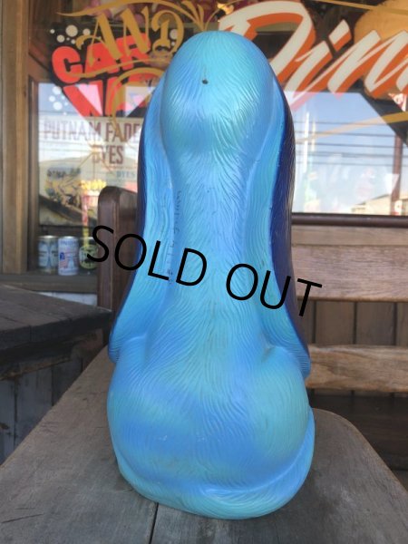 画像4: 70s Vintage NY Vinyl Plastic Dog Bank Basset hound Blue (T320)  (4)