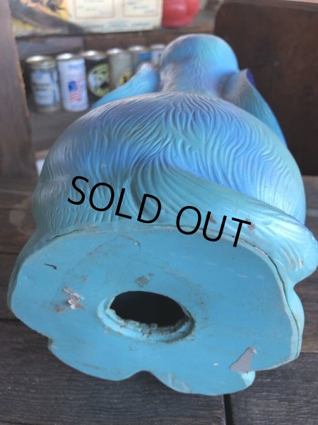 画像11: 70s Vintage NY Vinyl Plastic Dog Bank Basset hound Blue (T320)  (11)