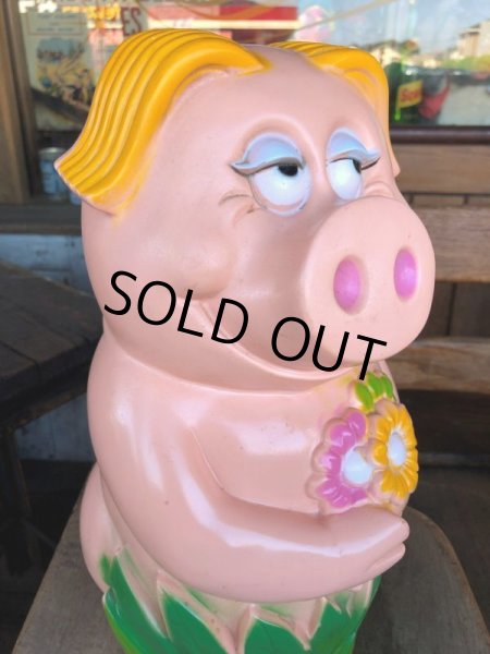 画像6: Vintage My toy Inc Plastic Coin Bank Lady Piggy (T337)  (6)