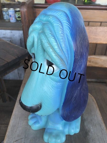 画像9: 70s Vintage NY Vinyl Plastic Dog Bank Basset hound Blue (T320)  (9)
