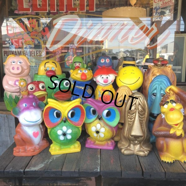 画像8: Vintage BDS Plastic Bank Psychedelic Hippie Owl Yellow (T331)  (8)