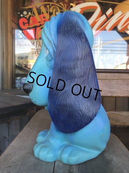 画像5: 70s Vintage NY Vinyl Plastic Dog Bank Basset hound Blue (T320)  (5)