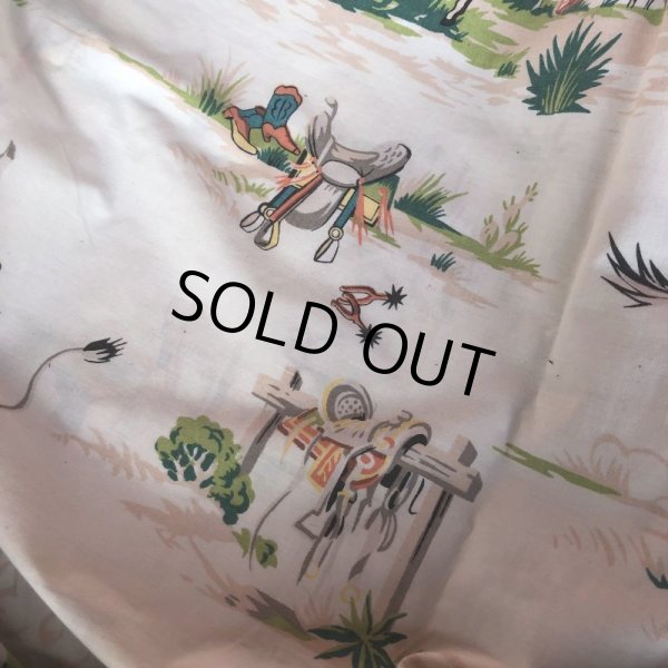 画像10: Vintage Fabric Western Queen Size (T368)   (10)