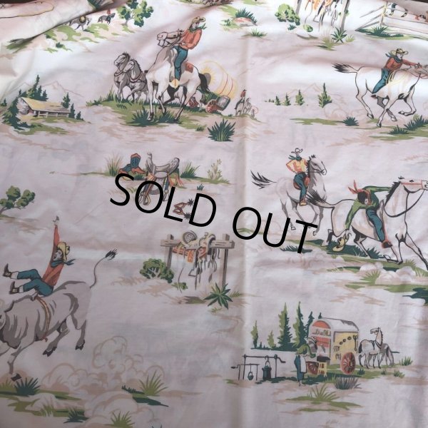 画像6: Vintage Fabric Western Queen Size (T368)   (6)