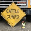 画像1: Vintage Road Sign CATTLE GUARD (T370) (1)