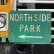 画像1: Vintage Road Sign NORTH SIDE PARK ← (T371) (1)