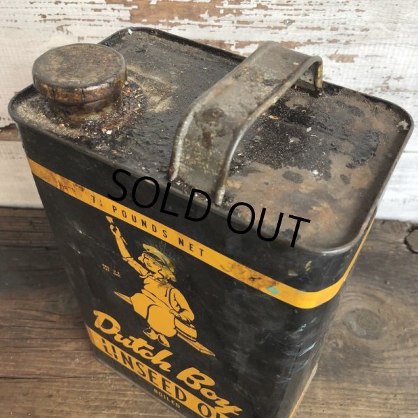 画像7: Vintage Dutch Boy Paint Linseed Oil 7 3/4 Can (T403) (7)