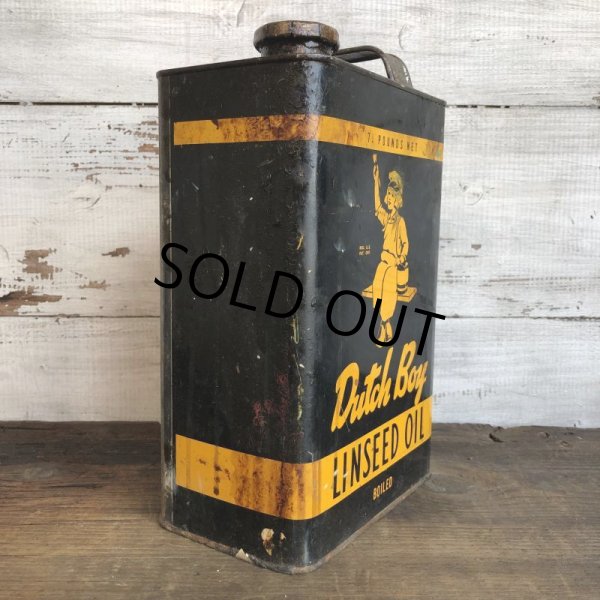 画像2: Vintage Dutch Boy Paint Linseed Oil 7 3/4 Can (T403) (2)