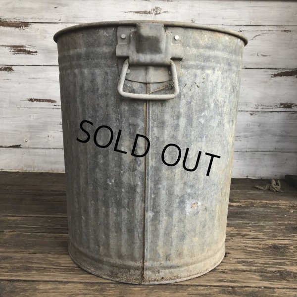 画像5: Vintage Metal Trash Can 43cm (T406) (5)