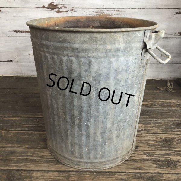 画像9: Vintage Metal Trash Can 43cm (T406) (9)