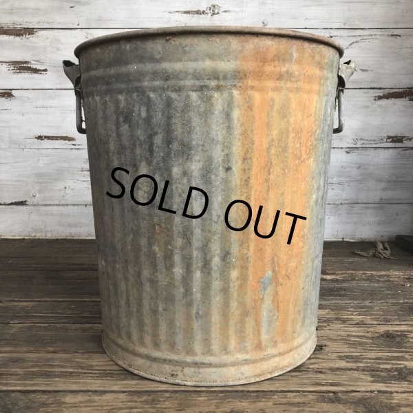 画像4: Vintage Metal Trash Can 43cm (T406) (4)