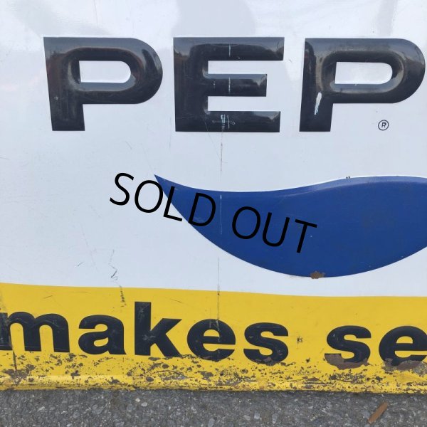画像5: 60s Vintage Pepsi Cola A Pepsi Break Makes Sense! Embossed Metal Sign (T417) (5)