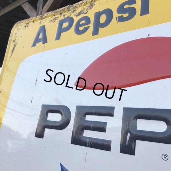 画像7: 60s Vintage Pepsi Cola A Pepsi Break Makes Sense! Embossed Metal Sign (T417) (7)