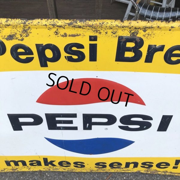 画像4: 60s Vintage Pepsi Cola A Pepsi Break Makes Sense! Embossed Metal Sign (T417) (4)