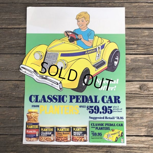 画像9: Vintage Planters Mr Peanut Store Display Poster Classic Pedal Car (T439) (9)