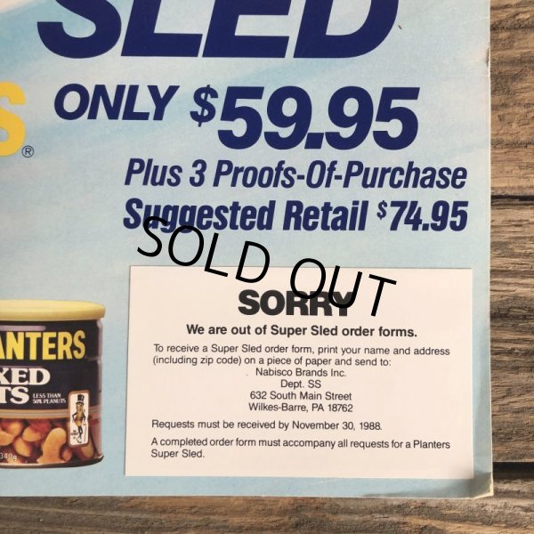 画像2: Vintage Planters Mr Peanut Store Display Poster Syper Sled (T436) (2)