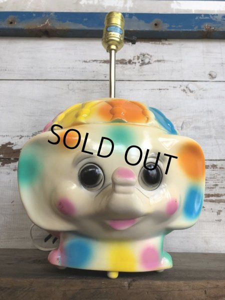 画像14: 70s Vintage Polka Dot Elephant Psychedelic Lamp (T468) (14)
