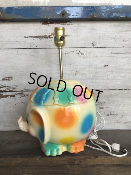 画像5: 70s Vintage Polka Dot Elephant Psychedelic Lamp (T468) (5)