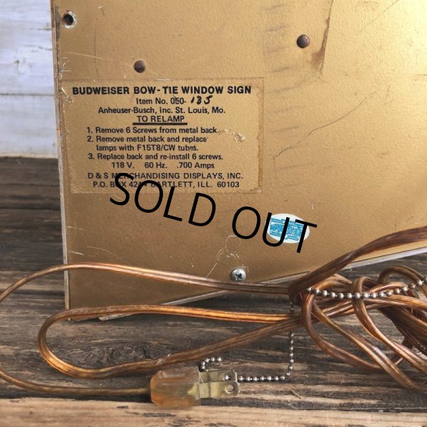 画像10: Vintage Anheuser Busch Budweiser Red Bowtie Store Display Light Sign (T475) (10)
