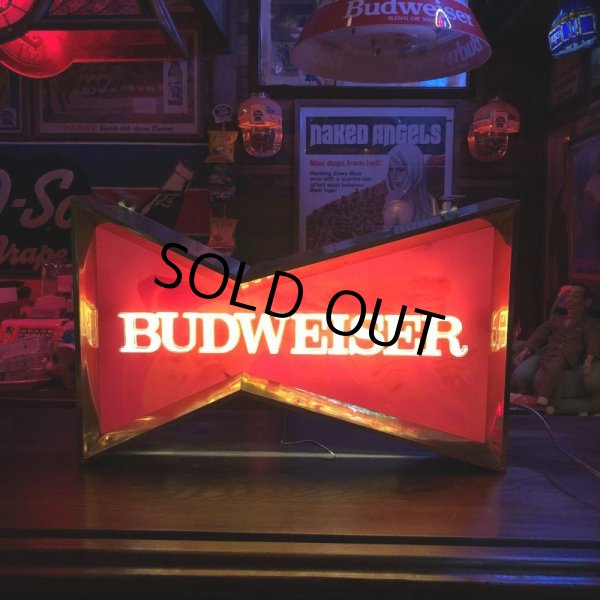 画像1: Vintage Anheuser Busch Budweiser Red Bowtie Store Display Light Sign (T475) (1)