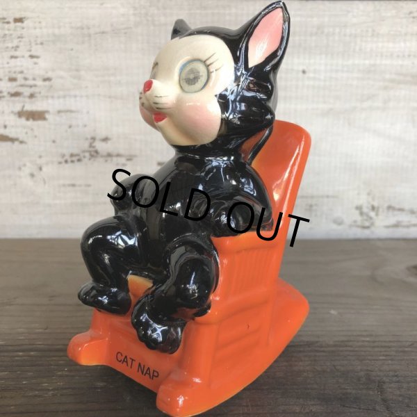 画像7: Vintage Ceramic Coin Bank CAT NAP Hologram Eyes (T514) (7)