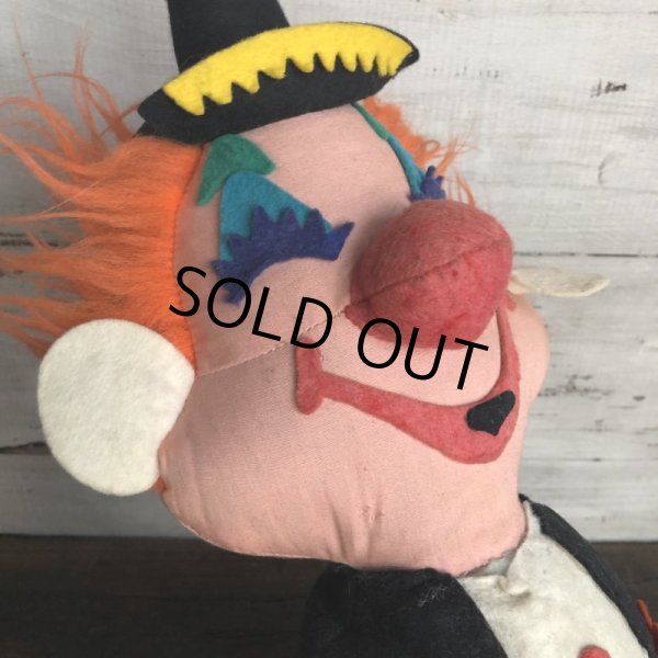 画像10: Vintage Ideal Hobo Clown Plush Doll 60cm (T543) (10)