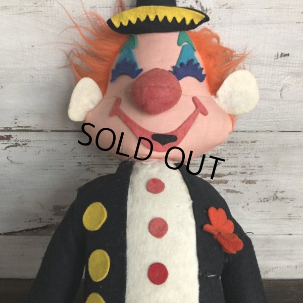 画像8: Vintage Ideal Hobo Clown Plush Doll 60cm (T543) (8)