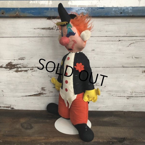 画像4: Vintage Ideal Hobo Clown Plush Doll 60cm (T543) (4)