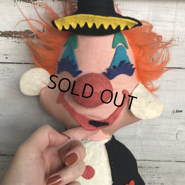 画像11: Vintage Ideal Hobo Clown Plush Doll 60cm (T543) (11)