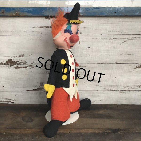 画像2: Vintage Ideal Hobo Clown Plush Doll 60cm (T543) (2)