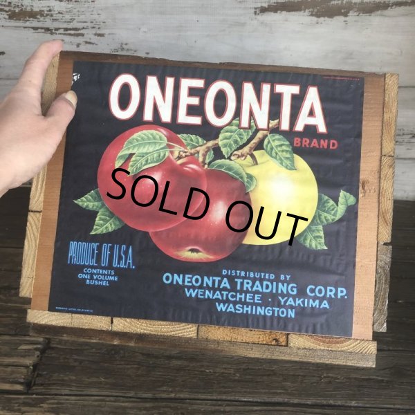 画像6: Vintage Wooden Fruits Crate Box ONEONTA (T551) (6)