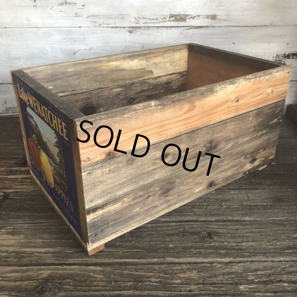 画像3: Vintage Wooden Fruits Crate Box Lake WENATCHEE (T549) (3)