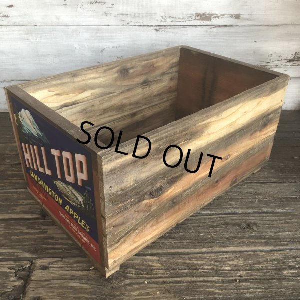 画像3: Vintage Wooden Fruits Crate Box HILL TOP (T545) (3)